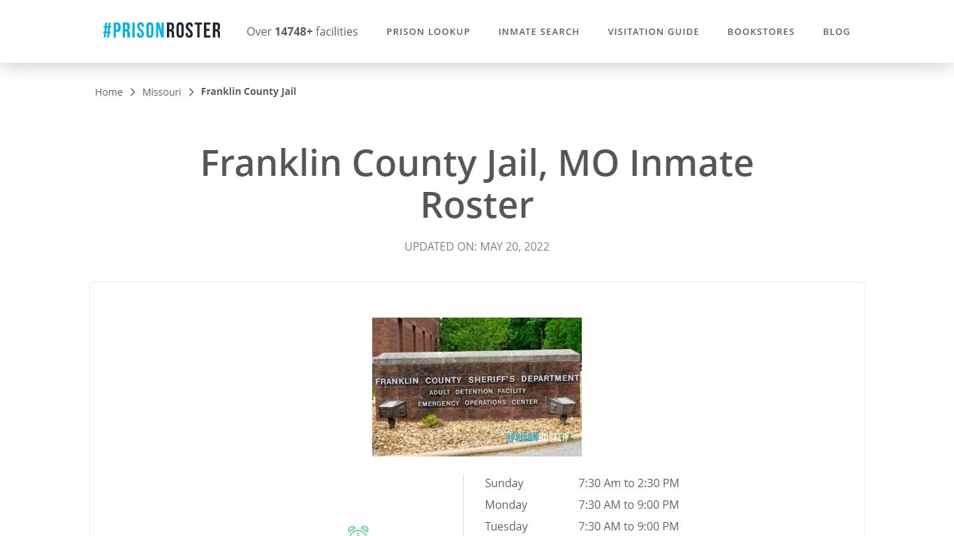 Franklin County Jail, MO Inmate Roster - Prisonroster